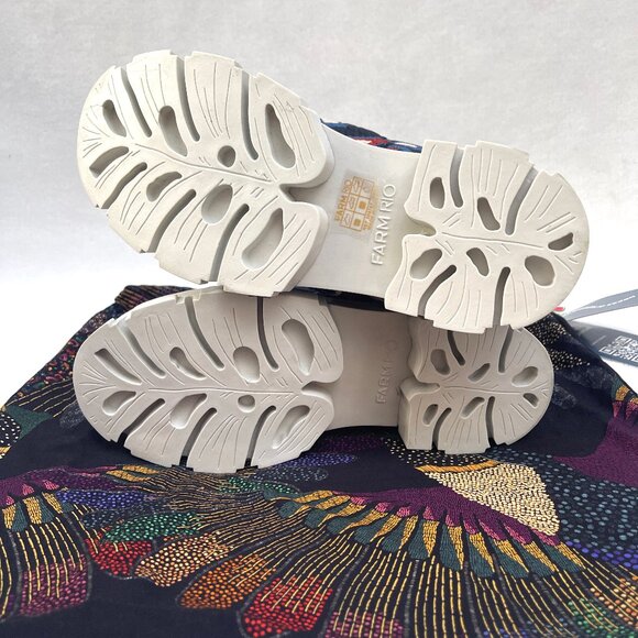 NIB Farm Rio Lug Sole Puffer Bootie Platform Pineapple Flower Moon Boots 6 - Picture 10 of 13